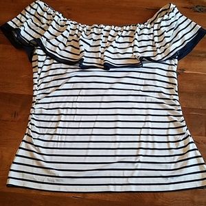 WHBM Flounce Off Shoulder Top